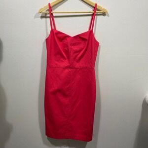 Banana Republic Coral Pink Sleeveless Fitted Sheath Dress Size 4 Cocktail Party‎